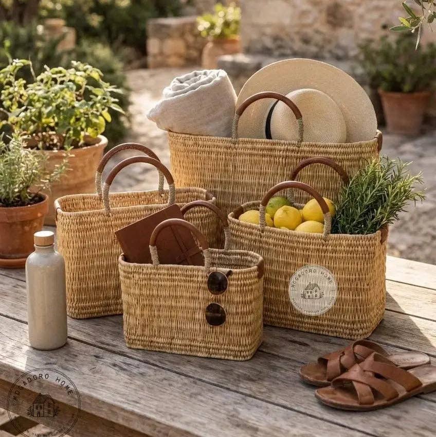French Market Basket - Brown: Large