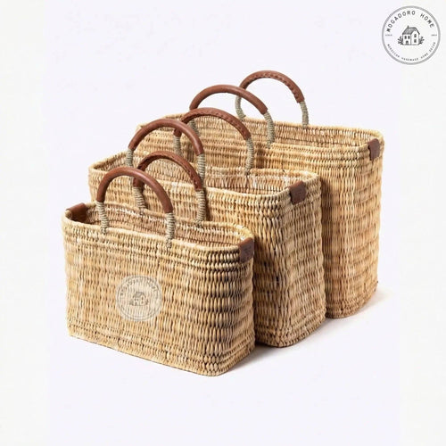 French Market Basket - Brown: Large